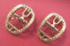 27mm Decorated Brass Shoe Buckles 